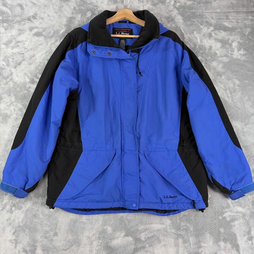 LL Bean Womens Winter Jacket Size Large Blue Thinsulate Insulated Coat